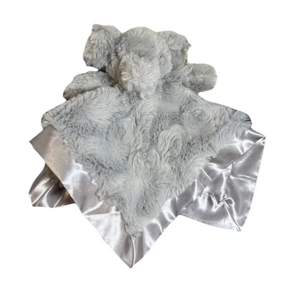 Cloud Island Baby Gray Elephant‎ Lovey  Plush Satin Back Security Blanket - NWT